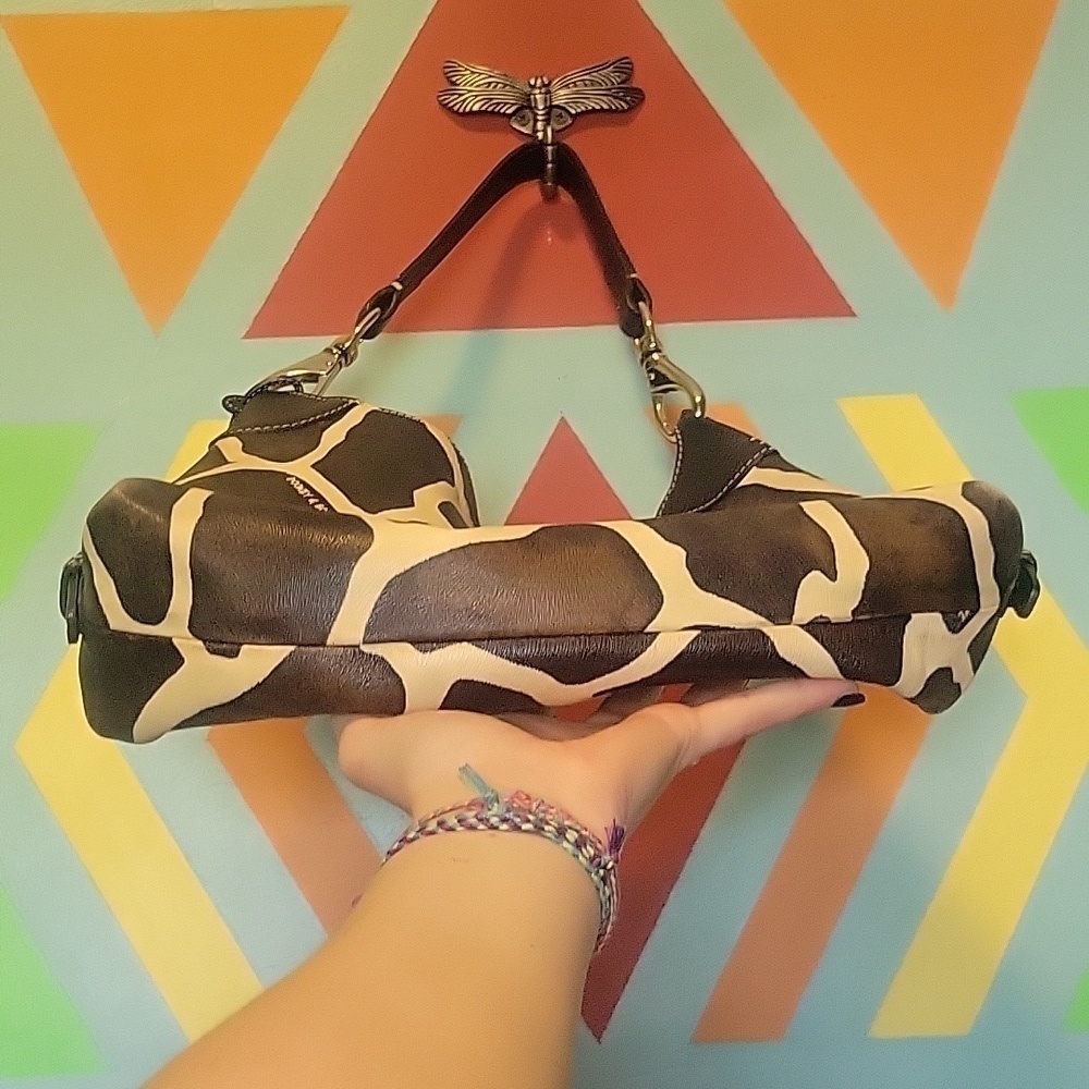 Dooney & Bourke Vintange Vacchetta Leather Giraffe Print Shoulder/ Hobo Bag+ Tag - Picture 6 of 16